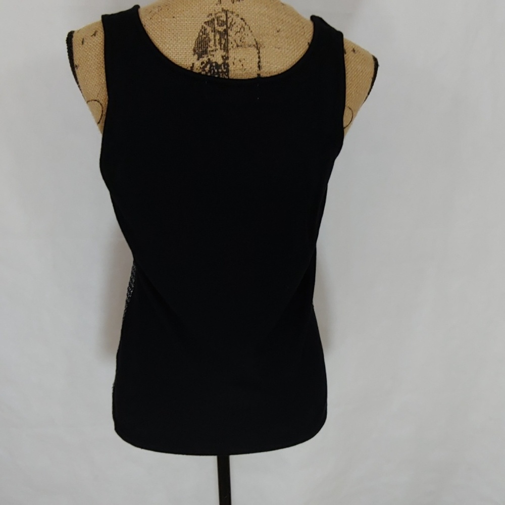 Casual Corner Black Sequin Tank Top Size Medium - Picture 3 of 4